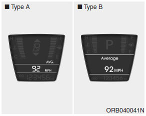 Hyundai Accent: Gauges. Average speed (MPH or km/h)