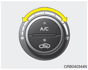 Hyundai Accent: Manual heating and air conditioning. Fan speed control