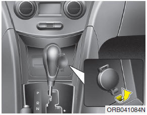 Hyundai Accent: Power outlet. The power outlet is designed to provide power for mobile telephones or other