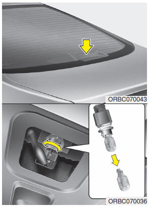 Hyundai Accent: High mounted stop light bulb replacement. 4 Door