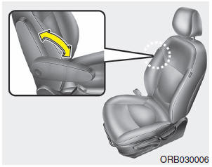 Hyundai Accent: Front seat. Armrest (for drivers seat) (if equipped)