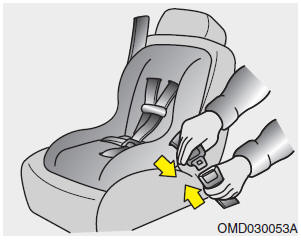 Hyundai Accent: Using a child restraint system. To install a child restraint system on the outboard or center rear seats, do