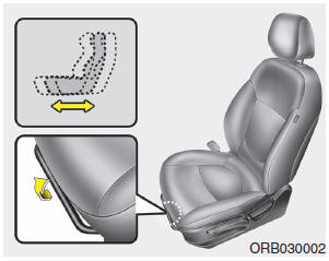 Hyundai Accent: Front seat. Manual adjustment