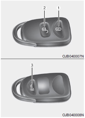 Hyundai Accent: Remote keyless entry. Lock (1)