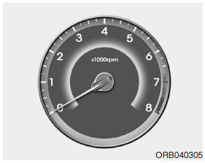 Hyundai Accent: Gauges. Tachometer