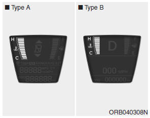 Hyundai Accent: Gauges. Engine temperature gauge