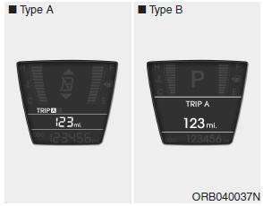 Hyundai Accent: Gauges. Tripmeter (mi. or km)