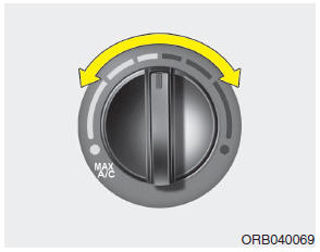 Hyundai Accent: Heating and air conditioning. Temperature control