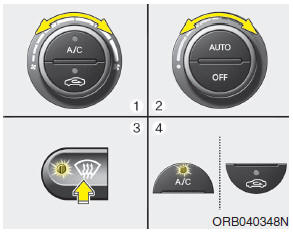 Hyundai Accent: Automatic climate control system. To defog inside windsield