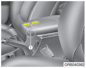 Hyundai Accent: Sliding armrest. To move forward