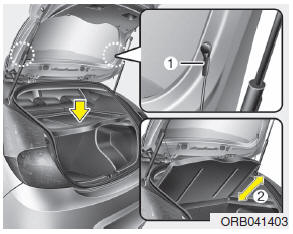 Hyundai Accent: Cargo area cover. Use the cover to hide items stored in the cargo area.
