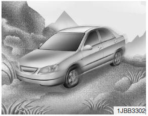 Hyundai Accent: Hazardous driving conditions. When hazardous driving conditions are encountered such as water, snow, ice, mud,