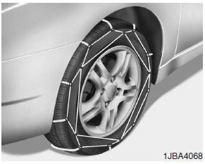 Hyundai Accent: Snowy or icy conditions. Tire chains