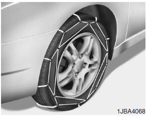 Hyundai Accent: Snowy or icy conditions. Tire chains