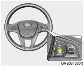 Hyundai Accent: To decrease the cruising speed. Follow either of these procedures: