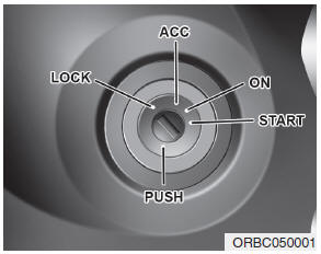 Hyundai Accent: Ignition switch position. LOCK