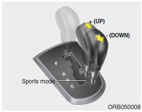 Hyundai Accent: Automatic transaxle operation. Sports mode