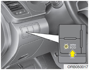 Hyundai Accent: Active ECO operation. Active ECO helps improve fuel efficiency by controlling the engine and transaxle.