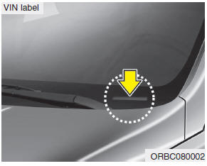 Hyundai Accent: Vehicle identification number (VIN) Hyundai Accent: Vehicle identification number (VIN). The VIN is also on a plate attached to the top of the dashboard. The number on