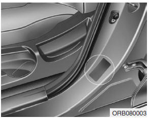 Hyundai Accent: Vehicle certification label Hyundai Accent: Vehicle certification label. The vehicle certification label attached on the driver’s side center pillar contains