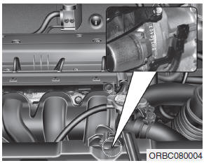 Hyundai Accent: Engine number. The engine number is stamped on the engine block as shown in the drawing.
